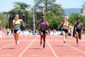 Pierrick-Linda Moulin (2e en partant de la gauche) et Carine Bacchetta-Mekam ont décroché chacune une médaille de bronze aux Championnats de France d’athlétisme 2020. © L’Union