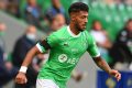 Denis Bouanga serait en négociation avec l’Atalanta Bergame pour un transfert cet été. © ASSE