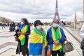 Les activistes gabonais de France reprennent leur mouvement de contestation contre le régime d’Ali Bongo, le 23 janvier 2021 au Trocadéro (Paris). © Facebook