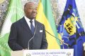 Ali Bongo s’adressant aux forces de défense et sécurité. © D.R.