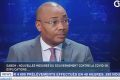 Le ministre de la Santé, Dr Guy Patrick Obiang Ndong, sur le Plateau spécial de Gabon 24, le 17 février 2021. © Capture d'écran/YouTube/Gabon 24