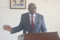 Pierre-Claver Maganga Moussavou présentant sa «Réflexion pour garantir la
fiabilité des résultats électoraux au Gabon», le 24 mars 2021 à Libreville. ©
Gabonreview