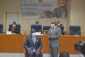 Le président actif de l’APGSAN, Faustin Boukoubi, installant le Secrétaire général, Yves Fernand Manfoumbi, dans ses fonctions, le 25 octobre 2021. © Gabonreview