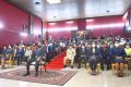 Ali Bongo et les officiels lors de l'audience solennelle de rentrée des cours et tribunaux, le 5 octobre 2021 à Libreville. © Communication présidentielle