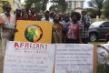 Échantillon des manifestants d’Africa N°1, le 18 novembre 2021 à Libreville. © Gabonreview