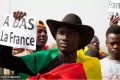 10 janvier 2021 dans les rues de Bamako ; une manifestation contre les forces françaises et onusiennes basées au Mali, organisée par l'organisation malienne "Yerewolo debout sur les remparts". © BBC