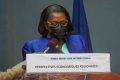 Le ministre de l’Économie et de la Relance, Nicole Janine Lydie Roboty-Mbou, le 2 février 2022, à Arambo. © Facebook/EconomieRelanceGouvga