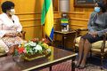 Queen Anne Zondo et Rose Christiane Ossouka Raponda, le 7 février 2022, à Libreville. © Primature Gabon