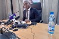 Jérôme Efong Nzolo lors de l’annonce de sa candidature à la présidence de la Fegafoot, le 10 mars 2022 à Libreville. © Gabonreview