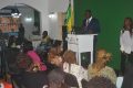 Le président de Gabon Nouveau, Mike Jocktane, s’exprimant devant les femmes gabonaises, le 8 mars 2022. © Gabonreview