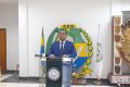 David Ella Mintsa lors de sa déclaration, le 15 mars 2022 à Libreville. © Gabonreview