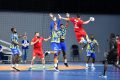 Les Gabonais tentant de contrer une attaque algérienne lors de la 25e Can de handball au Caire, en Egypte. © D.R.