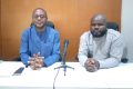 Me Anges Kevin Nzigou et MeCalvin Job, le 23 juillet 2022 à Libreville. © Gabonreview