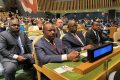 Ali Bongo à côté de ses collaborateurs lors de l’ouverture de la 77e AG de l’ONU. ©
Communication présidentielle