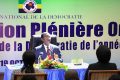 Me Séraphin Ndaot Rembogo, président du CND, a interpellé les autorités sur la question du financement des partis politiques au Gabon. © Primature-Gabon