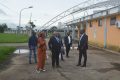 Jean-Frédéric Ndong Ondo, Axel Oliveira et leur suite visitant l’air de jeu du stade de l’Amitié d’Agondjé, le 24 octobre 2022. © Gabonreview