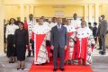 Photo de famille avec Ali Bongo à l’issue de l’audience de rentrée solennelle de rentrée judiciaire. © Com présidentielle