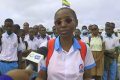 A la suite de la rencontre avec le directeur d'académie provinciale de l'Estuaire, les élèves ont lu une déclaration. © Capture d’écran/Gabon 1ère