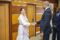 Guy Patrick Obiang Ndong et Ségolène Royal, le 14 décembre 2022 à Libreville. © D.R.