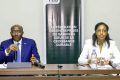 Henri Claude Oyima, président de la FEG, et la ministre de la Justice Erlyne Antonella Ndembet ép. Damas, le 9 janvier 2023. © directinfosgabon.com