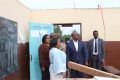 Le Premier ministre et sa délégation à l’école publique d’Ambowé, dans le 1er arrondissement, le 2 février 2023. © Gabonreview