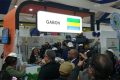 Pascal Houangni Ambouroue et les visiteurs devant le stand Gabon au 6e Salon Halieutis d’Agadir. © D.R.