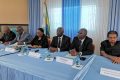 Les membres de la Plateforme Alternance 2023 en conférence de presse, le 10 mars 2023, Libreville.  © Gabonreview