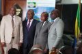 De la gauche vers la droite : Claude Ahavi, Bernardin Mve Assoumou, Nestor Ayi Andome et le conseiller en communication du ministre du Pétrole et du Gaz, Vianney Presley Madzou. © Gabonreview