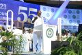 Ali Bongo s’exprimant lors du 55e anniversaire du PDG. © D.R.