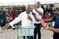 Michel Menga s'exprimant à cœur ouvert face aux ressortissants du département de la Noya, le 16 avril 2023 à Libreville. © Gabonreview