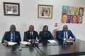 Les porte-parole de l’Udis, le 6 juillet 2023 à Libreville. © Gabonreview