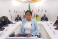 La porte-parole de la MRSE, Anna Claudine Ayo Mavioga, le 14 juillet 2023 à Libreville © Gabonactu.com