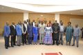 Photo de famille des nouveaux promus à la Mairie de Libreville, avec les maires adjoints et le délégué spécial chargé de la gestion de la Commune de Libreville, le général de brigade, Jude Ibrahim Rapontchombo. © Ville de Libreville