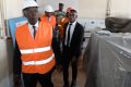 Raymond Ndong Sima inspectant les travaux de réhabilitation de l’USTM, le 3 février 2024 à Franceville. © Com. Primature