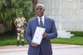 Le Premier ministre de la Transition, Raymond Ndong Sima, après la réception du rapport du DNI, le 13 mai 2024. © Com. présidentielle