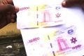 Quelques billets de banque de très mauvaise qualité jadis retrouvés chez des faussaires. © Gabonreview/Capture d’écran