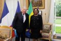 Paulette Missambo et Gérard Larcher, le 19 juin 2024 à Paris. © Sénat Gabon