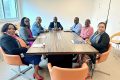 Luther Steeven Abouna Yangui en réunion avec l’équipe de la Paierie de l'ambassade du Gabon en France. © D.R.