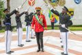 Le général Brice Clotaire Oligui Nguema fait Grand-Croix de l'Ordre national de la Libération, le 5 août 2024 à Libreville. © Com. présidentielle