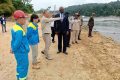 Gilles Nembe sur le site de construction du port fluvial de Ndjolé, le 14 août 2024. © Ministère des Mines