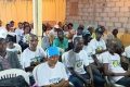 Les membres de la plateforme ''Fils et filles du 3e arrondissement'', membre de la plateforme Bumbulu lors de la sensibilisation. © GabonReview