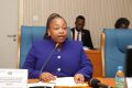 La ministre Camélia Ntoutoume-Leclercq face aux députés de la Commission des Finances, du Budget et des Affaires économiques de l’Assemblée nationale. © D.R.