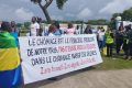 Des jeunes chômeurs mobilisés devant le palais Léon-Mba, le 23 décembre 2024. © GabonReview