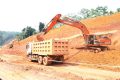 Les engins en travaux sur le tronçon Koumameyong-Booué, le 9 janvier 2025. © D.R.