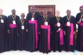 Le Nonce apostolique, Mgr Javier Herrera Corona (3e à droite) posant avec les évêques du Gabon, le 7 janvier 2024 à Libreville. © D.R.