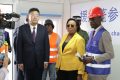 Paulette Missambo et l’ambassadeur de Chine au Gabon sur le chantier, le 2 janvier 2025. © Presse Sénat