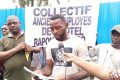 Le porte-parole des anciens agents du Novotel Rapontchombo, Wilfrierd Bekongo Evoung, et ses collègues, le 6 février 2025. © GabonReview/Capture d’écran