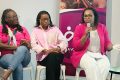 Léa Seky Olouna, présidente de l’association «La Voix des Femme du Gabon» (micro) présentant sa structure, le 1er mars 2025. © GabonReview