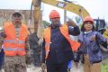 Le gouverneur de l’Ogooué-Maritime, Jean Robert Nguema Nnang lors du lancement des travaux, le 10 avril 2025 à Port-Gentil. © D.R.